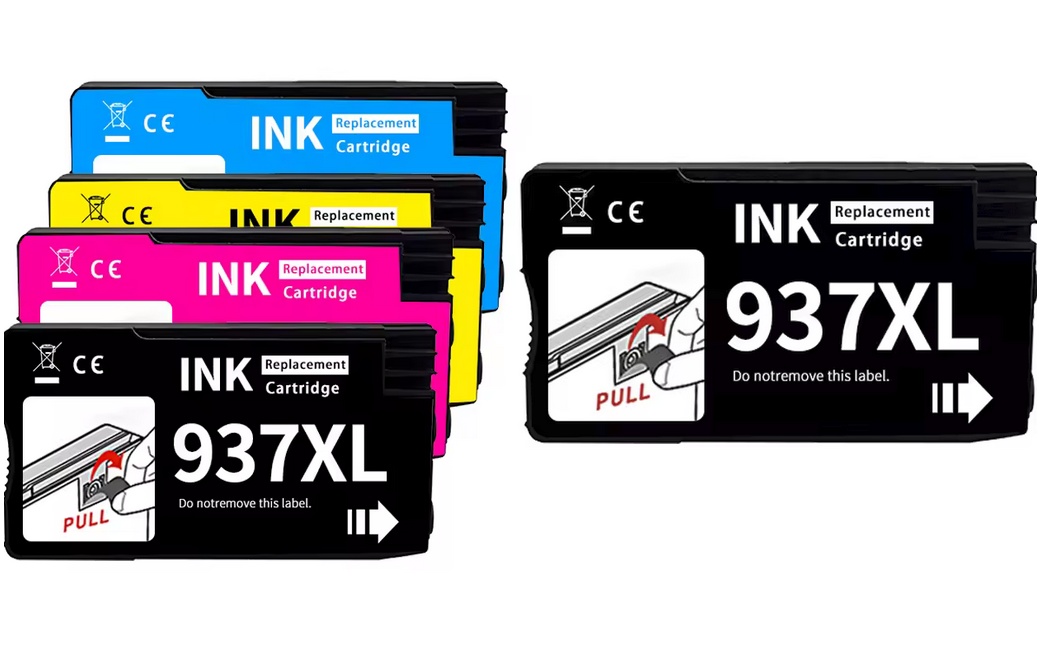 Compatible HP 937XL Full set of 4 Ink Cartridges & EXTRA BLACK